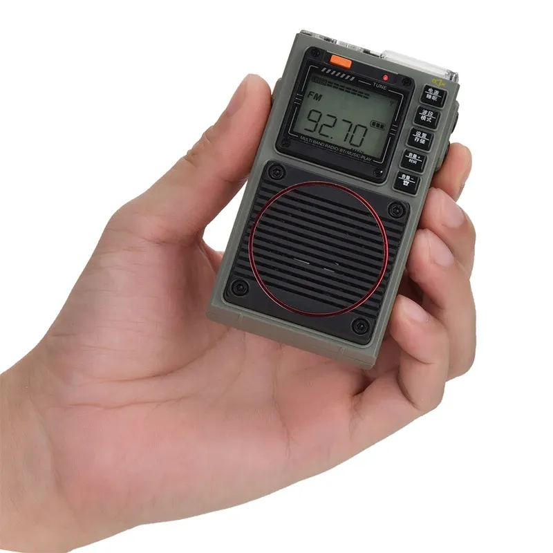 Radio Hanrongda HRD787 AM/FM/SW/WB Full Band Radio, Support Mobile App Remote Control, Mini Bluetooth TF Card Player