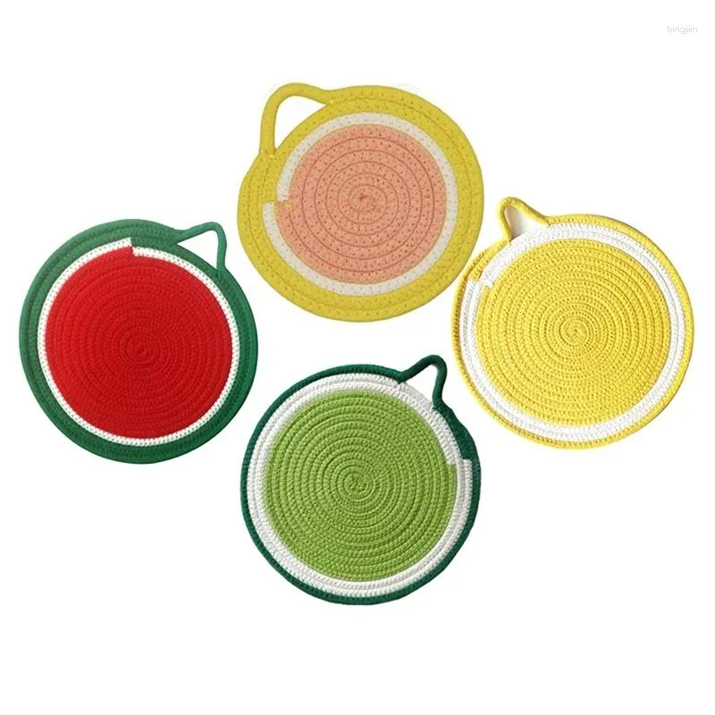 Table Mats Pot Set Cuisine Couchets Coton Thread Teave Holders Coasters Pads pour cuisiner 4pack