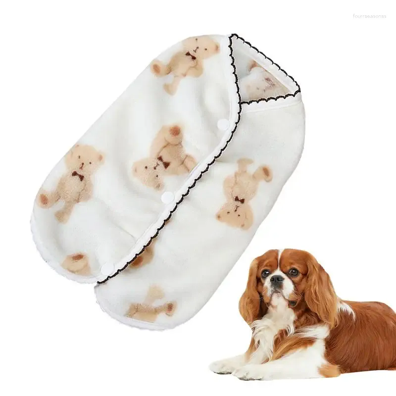 Vêtements de chien pour chiens Verbe de flanelle Colat Mémateur de temps froid Réversible Veste chaude Verse animaux de compagnie avec imprimé ours