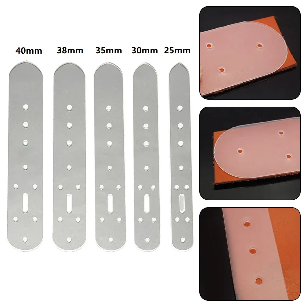 Leathercraft 5Pcs Plastic Leather Belt Buckle Head End Orientate Punch Hole Templates Leather Crafts Stencil Tools DIY Leather Craft Tools