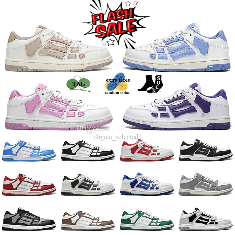 Chaussures Amirir décontractées Men Trainers Squelette Skel Top Top Low Femme Skel Skeleton Designer Luxury Blue rouge blanc noir vert gris Great Sports Flat Sports Chaussure extérieure 36-45