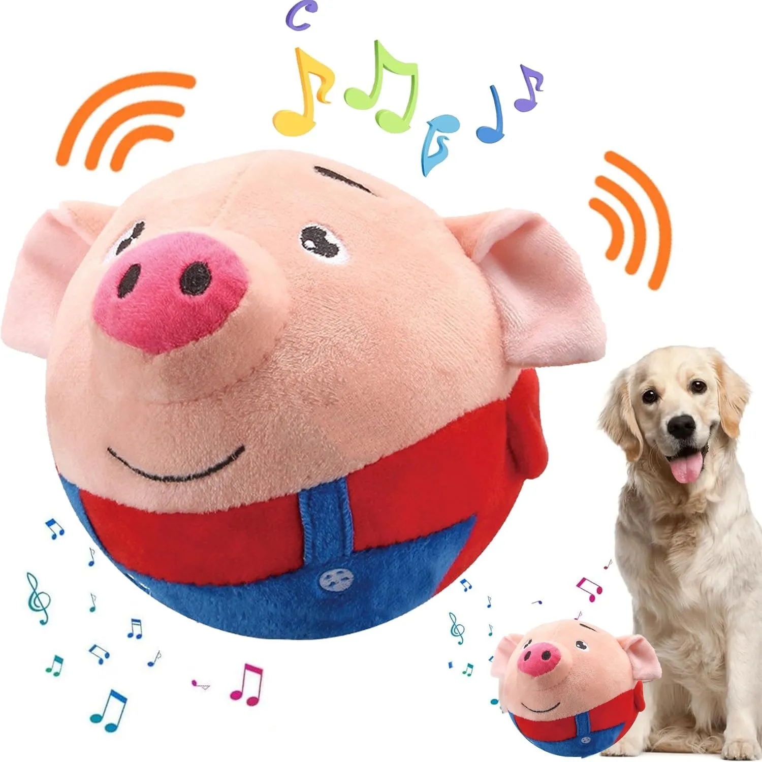 Interactive Dog Toy with Animal Sounds Rechargeable Plush Pet