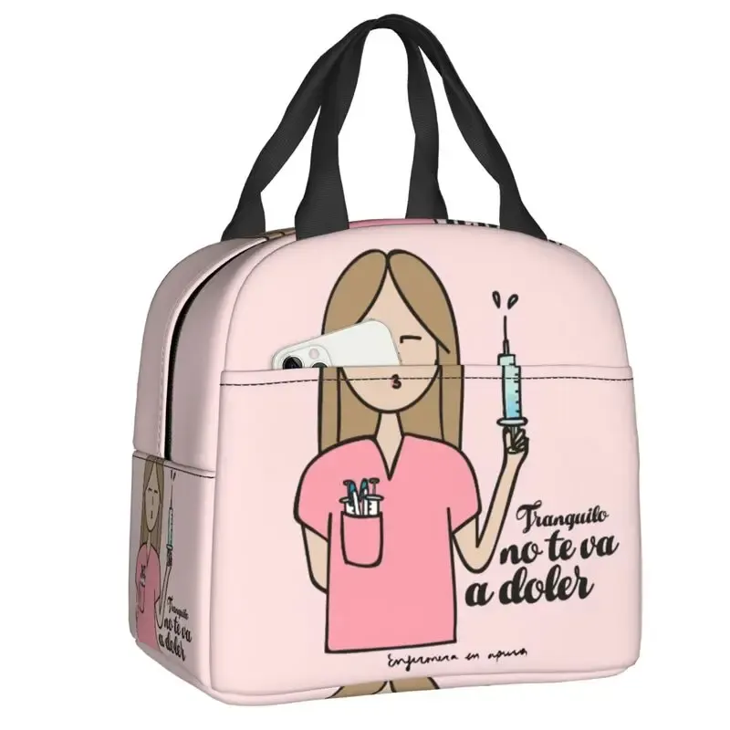 Bolsas Enfermera en Apuros Doctor Enfermera Bolsa de almuerzo Mujer Portable Coolper Termal Aislada Lorzonal Picnic Almacenamiento Bento Caja de bento