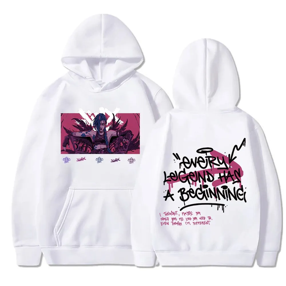 Sweat à Capuche Arcane-Jinx – Style Anime Et Streetwear Japonais | Unisexe Avec Poche Kangourou | Confort Automne-hiver - 10