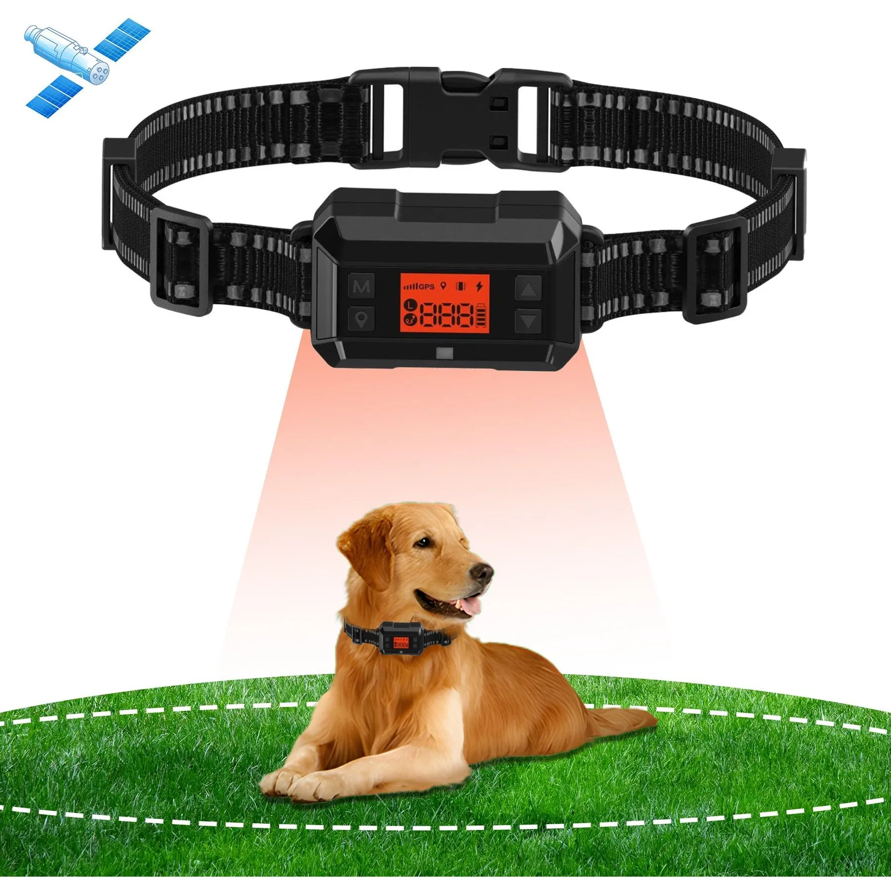 Shock Collar For Large Dogs GPS Dog Fence, Electric Dog Collar