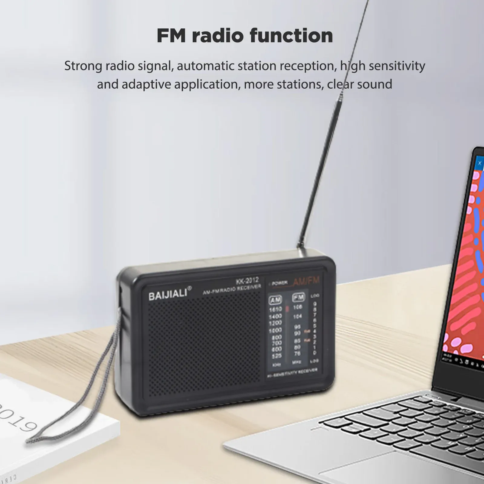 Radio Mini AM/FM Radio Teleskopowa Antena FullWave Bander wielofunkcyjne radiotelefony AA Bateria bateria wbudowana głośnik do wewnętrznego zewnętrznego