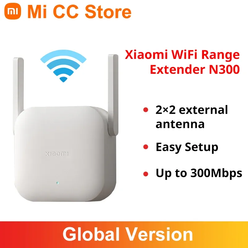 Steuerung der globalen Version Xiaomi WiFi Range Extender N300 externe Antennen 2,4 g bis zu 300 Mbit / s Smart WiFi -Verstärker EU -Stecker