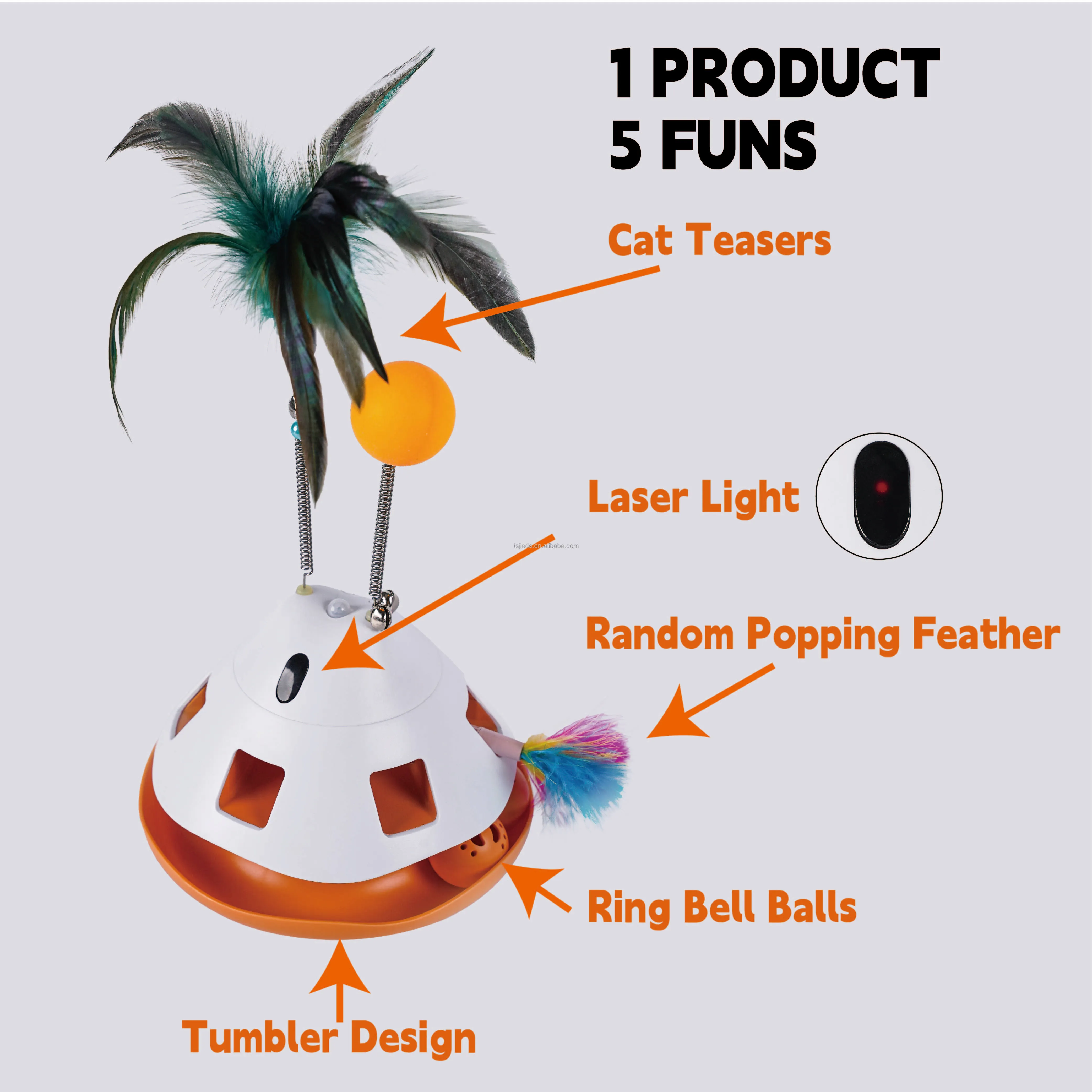 Automatic Cat String Toy Electronic Pet Toy Plastic Interactive Robot ...