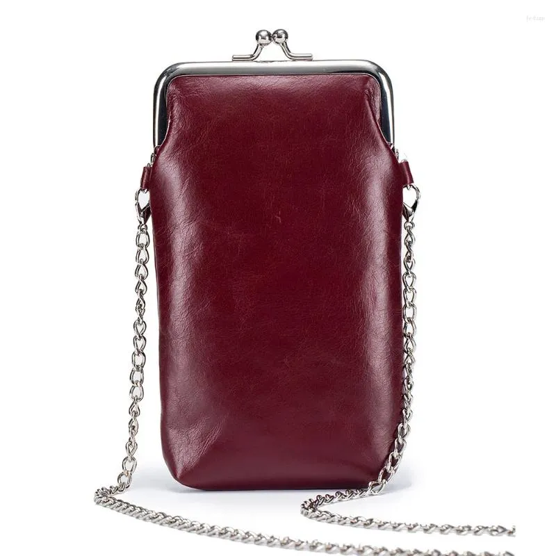 Bolsos de noche Fashion Women Mini Crossbody Bag Bag Bags Clips Phone Pocket Femenina Femenina Femenina Damas Pequeño Puente de cuero de vaca hombro