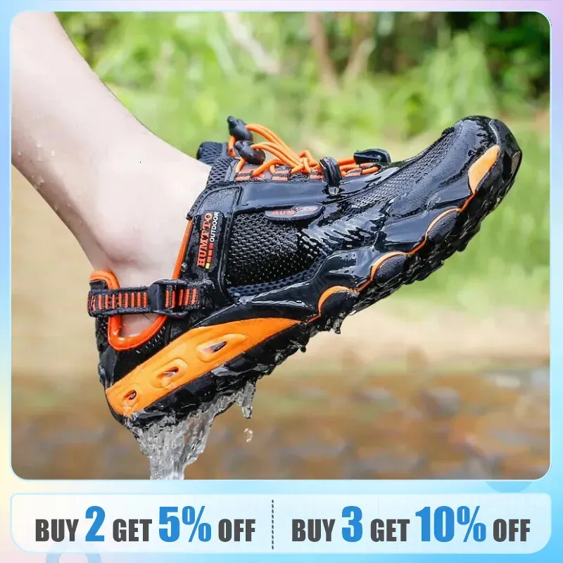 Humtto Summer Wading Hiking Hiking Shoes Men Outdoor Man 운동화 통기성 빠른 건조 스포츠 트레킹 해변 Barefoot Mens 신발 240412