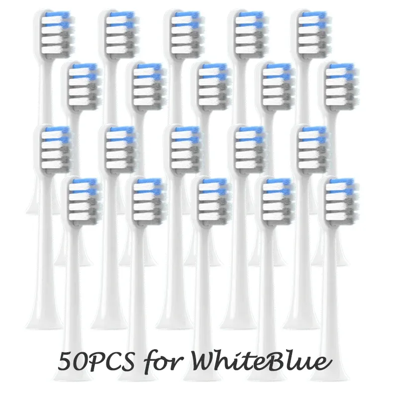 Heads 20 / 50pcs Remplacement Brush Heads for Xiaomi T200 White / Grayblue Deep Nettoyage Electric Brush Brosseux Soft Dupont Bristle