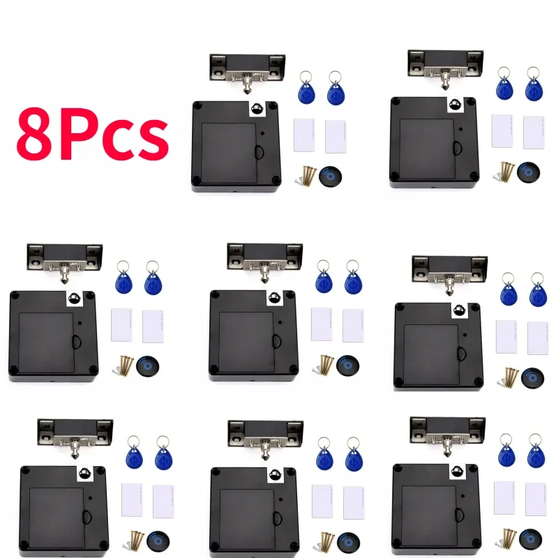 Kontroll 8/1 st smart låda elektronisk dörrlås dold DIY Träskåp Dörrlås 13.56MHz RFID TAG IC CARD HOME LOCK