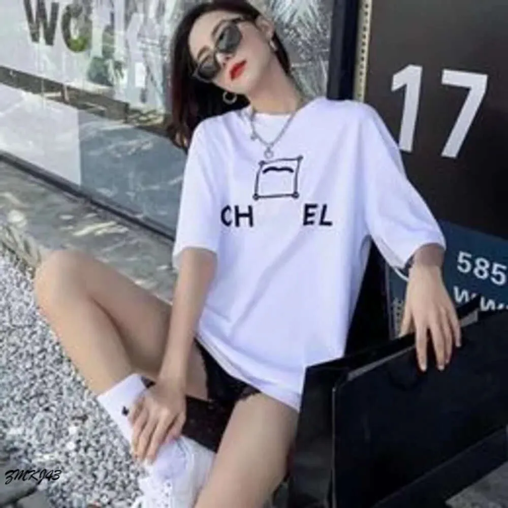 브랜드 여성 샤넬 디자이너 티셔츠 여성 옷 프랑스 트렌디 한 chanellsshirt 2 c 편지 의류 그래픽 프린트 라운드 넥 S 2715