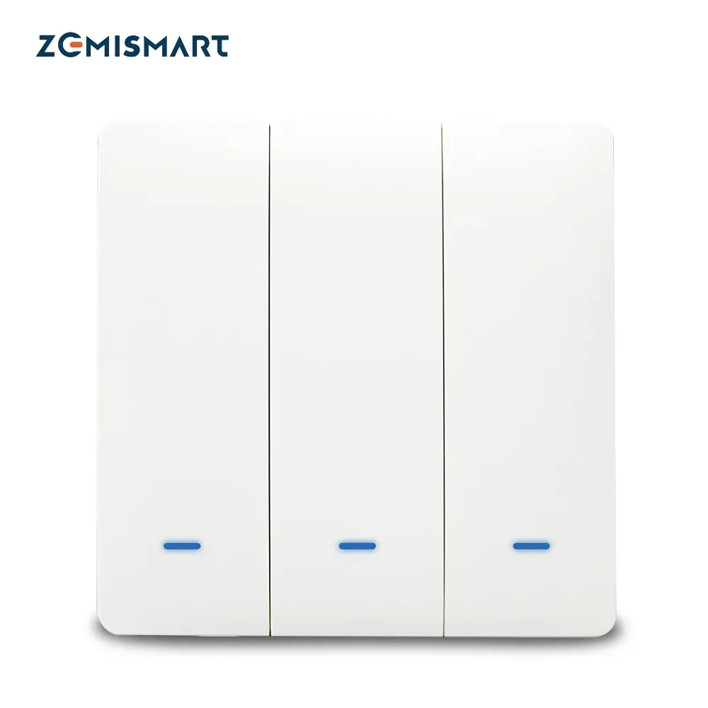 Kontrola Zemismart Tuya Zigbee Light Switch Przekaźnik Przekaźnik Smart Life Mur W ścianę przerwania Neutralne opcjonalne Alexa Google Home Alice Control Voice