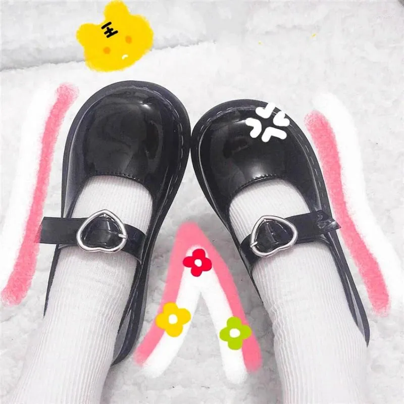 Swobodne buty japońskie lolita pu skórzane studenci Koreańska retro miękka dziewczyna urocza jk mundurem czarny but z anime kawaii