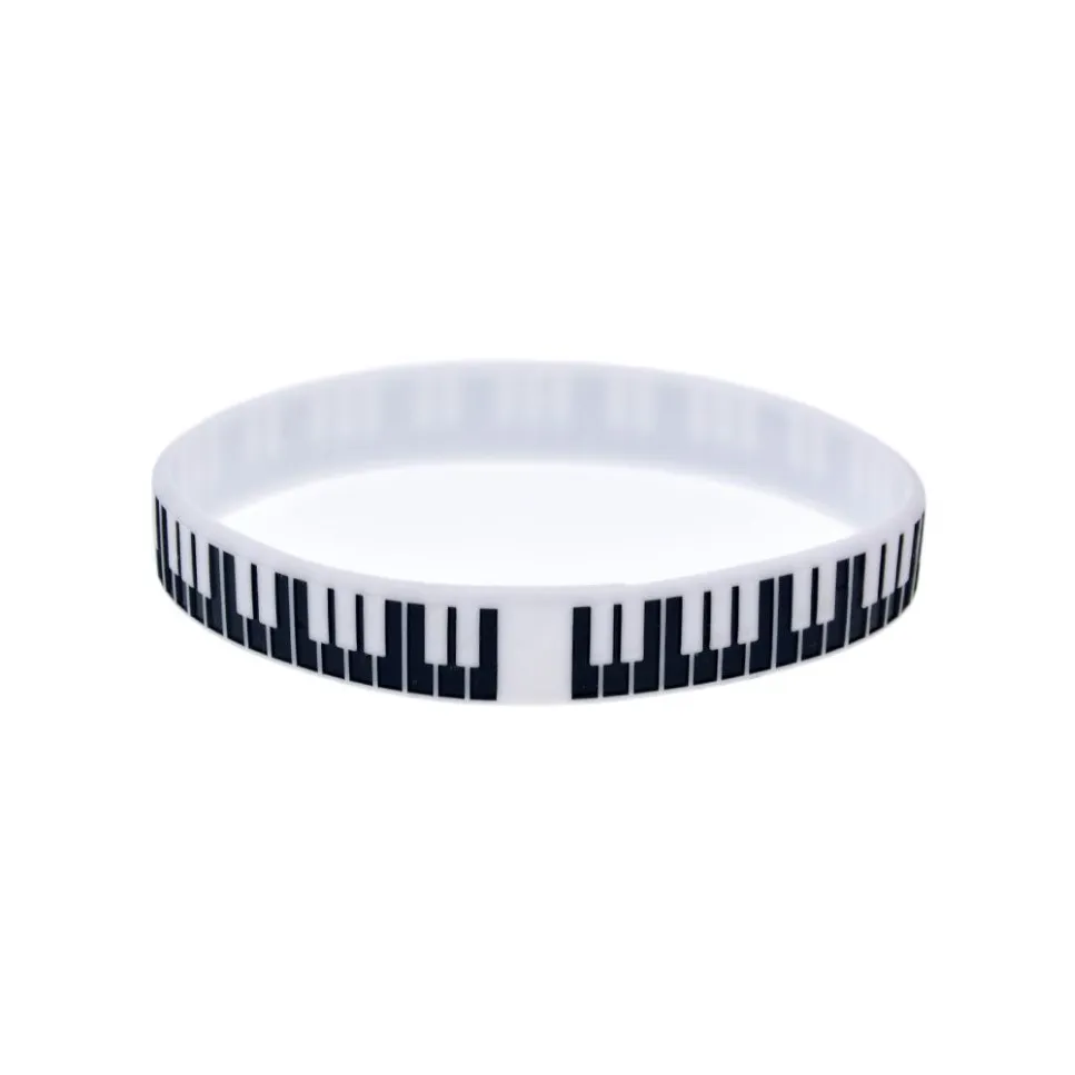 100 st piano key silikon gummi armband bra att använda i alla fördelar gåva för musik fans294n