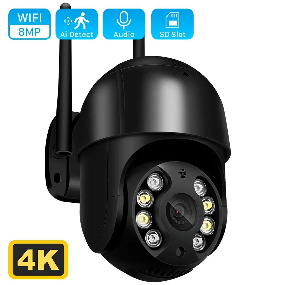 Kameror ANBIUX 4K 8MP Ultra HD PTZ WIFI IP -kamera AI Human Detection H.265 1080p HD Audio IP Camera Auto Tracking P2P Video Surveillance
