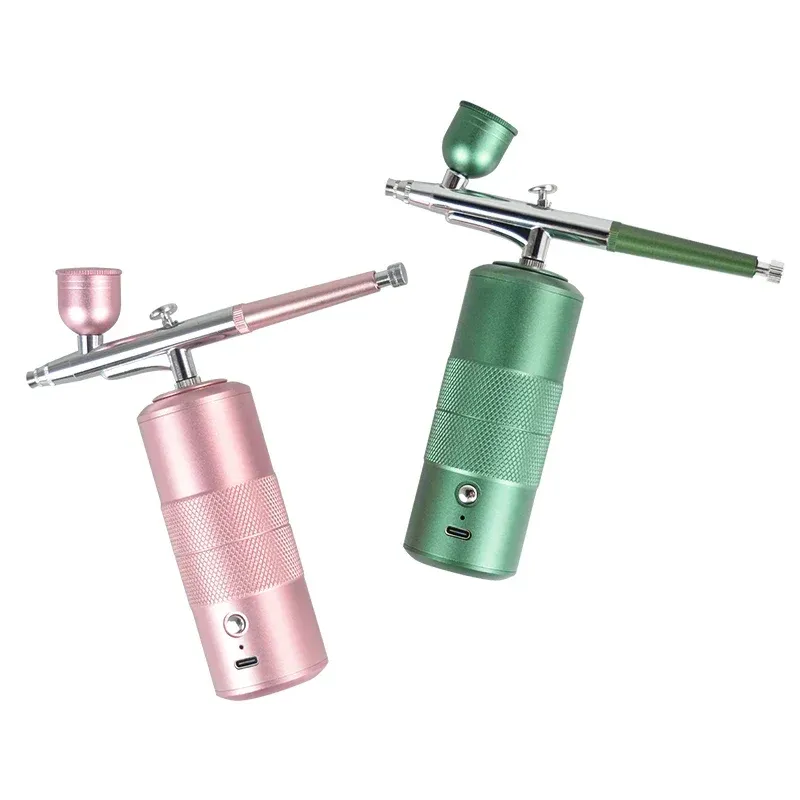 Máquina Nano Fog Spray Oxygen Sprayer Mini Kit de compresor de aire Pistola de pulverización de aerógrafo 160 kPa Manicura Manicure Pintura Arte Proceso de maquillaje