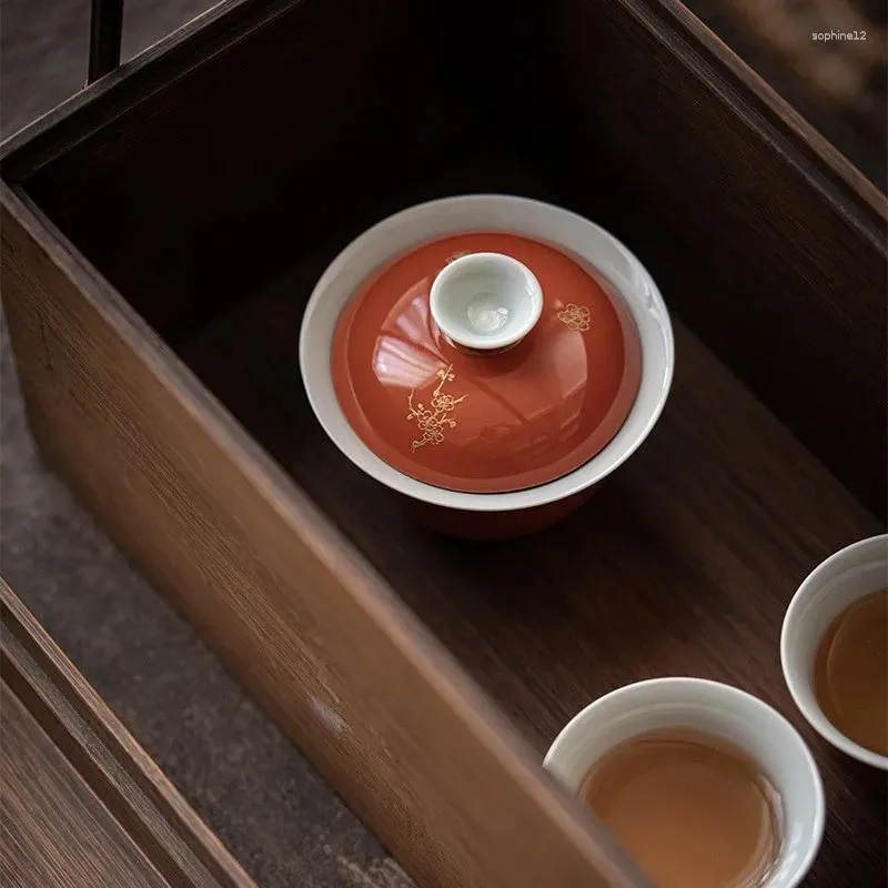 Чайная посуда устанавливает китайские квасцы Hy Antique Gold Tureen Ceramic Tea Teak Moid