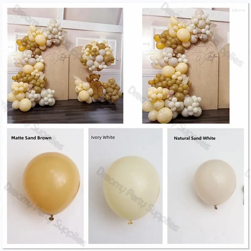 Party Decoration 112/157pcs Ivory Sand Brown White Balloons Garland Arch Boho Birthday Baby Shower Baptism Christening Decorations Supplies