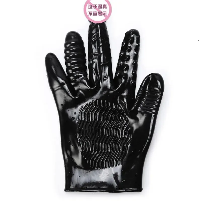 Black PVC Penile Gloves with Vibration on Middle Finger for Couple Training  and Female Use from Dhgate Adult Toys