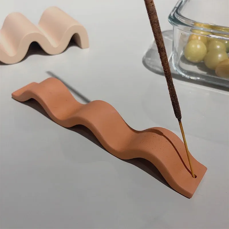 Keramiksilikonform för att göra rökelsebrännare våg Joss Holder Gips Mögel rökelse insats Tray Silikonformar