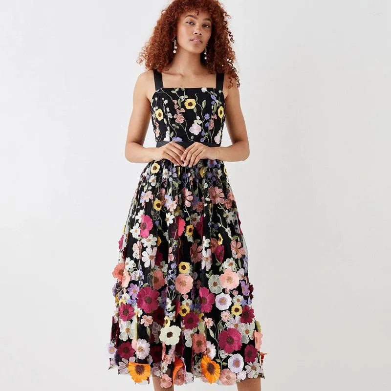 Floral Party Dress A-Line Black Mesh Tulle Embroidered Floor-Length Formal  Evening Gown from Dhgate Urban Sexy Dresses - price 193.5