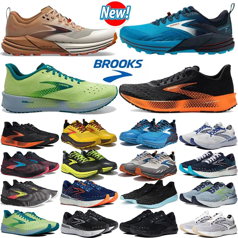 Brooks Running Shoes Mens Womens Brook 20 Ghost 15 Hyperion Tempo Glycerin Triple Black White Gray Gray Navy Blue Outdoor Shoes Sports Shooters Trainers
