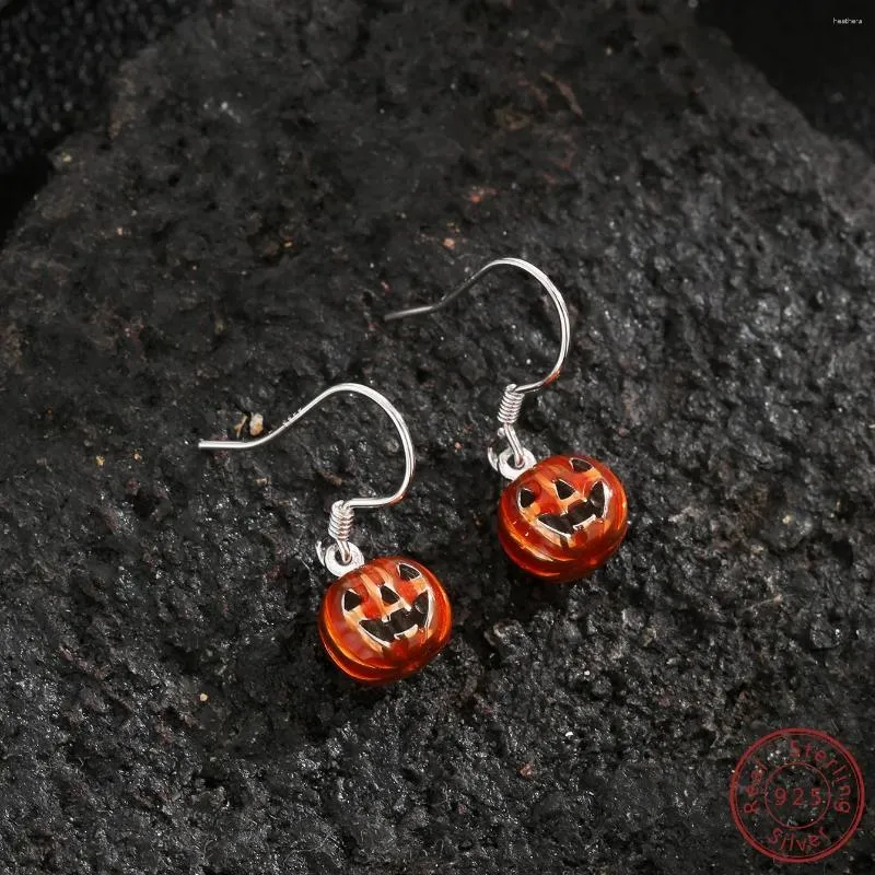 Boucles d'oreilles cerceaux 2024 Vendre 925 Sterling Silver Drop Glue Pumpkin Head European and American Style Fashion Polydol