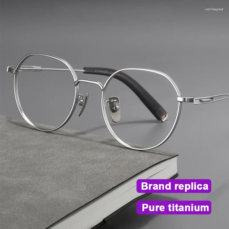 Солнцезащитные очки бренд чистые титановые очки женщина мужчина нерегулярные оптические очки миопия рецептурные очки против синего света