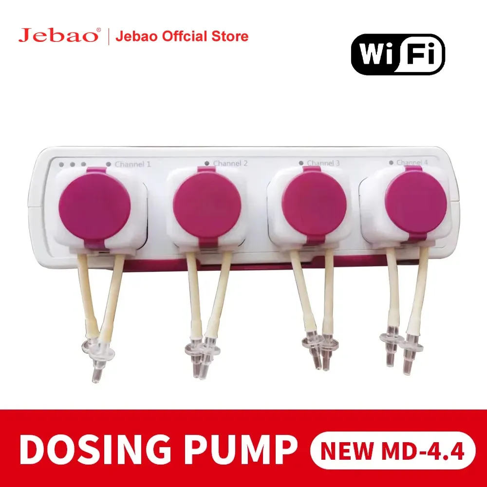 Purificateurs Jebao Jecod Pompe à eau filtre Auto Dosage Pumpautomatic Marine Reef Doser MD4.4 Contrôle WiFi 12V 3W 9W Aquariums Accessoires