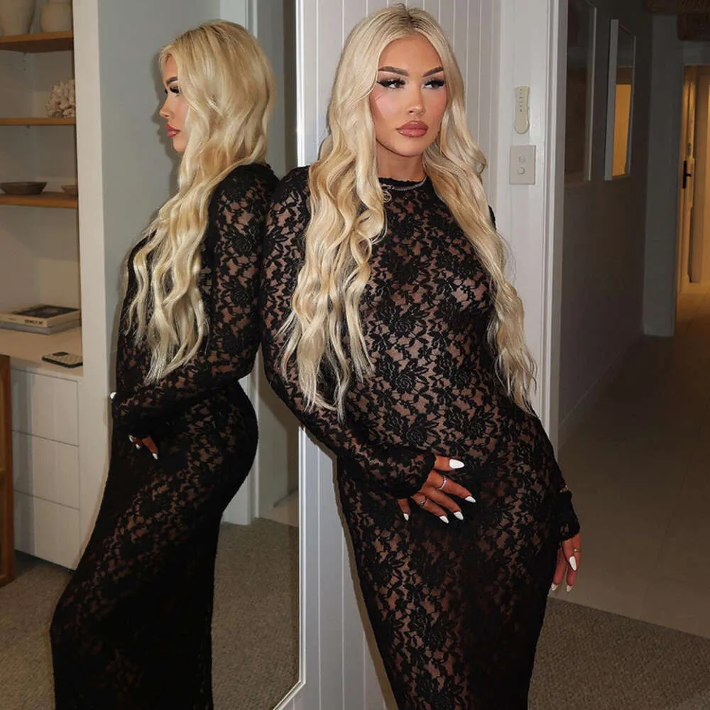 Womens Lace Long Sleeve Knee-Length Pencil Dress with Rhinestone Decoration  for Winter from Dhgate Basic & Casual Dresses - price 19.0