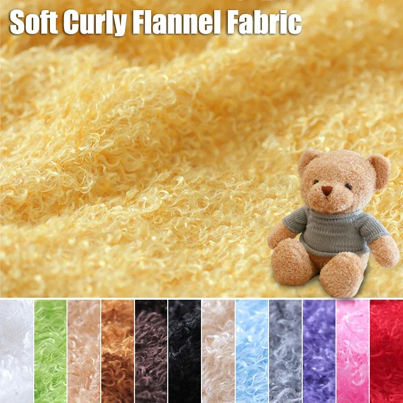 Toys 1 yard Tissu en fausse fourrure en peluche bouclée