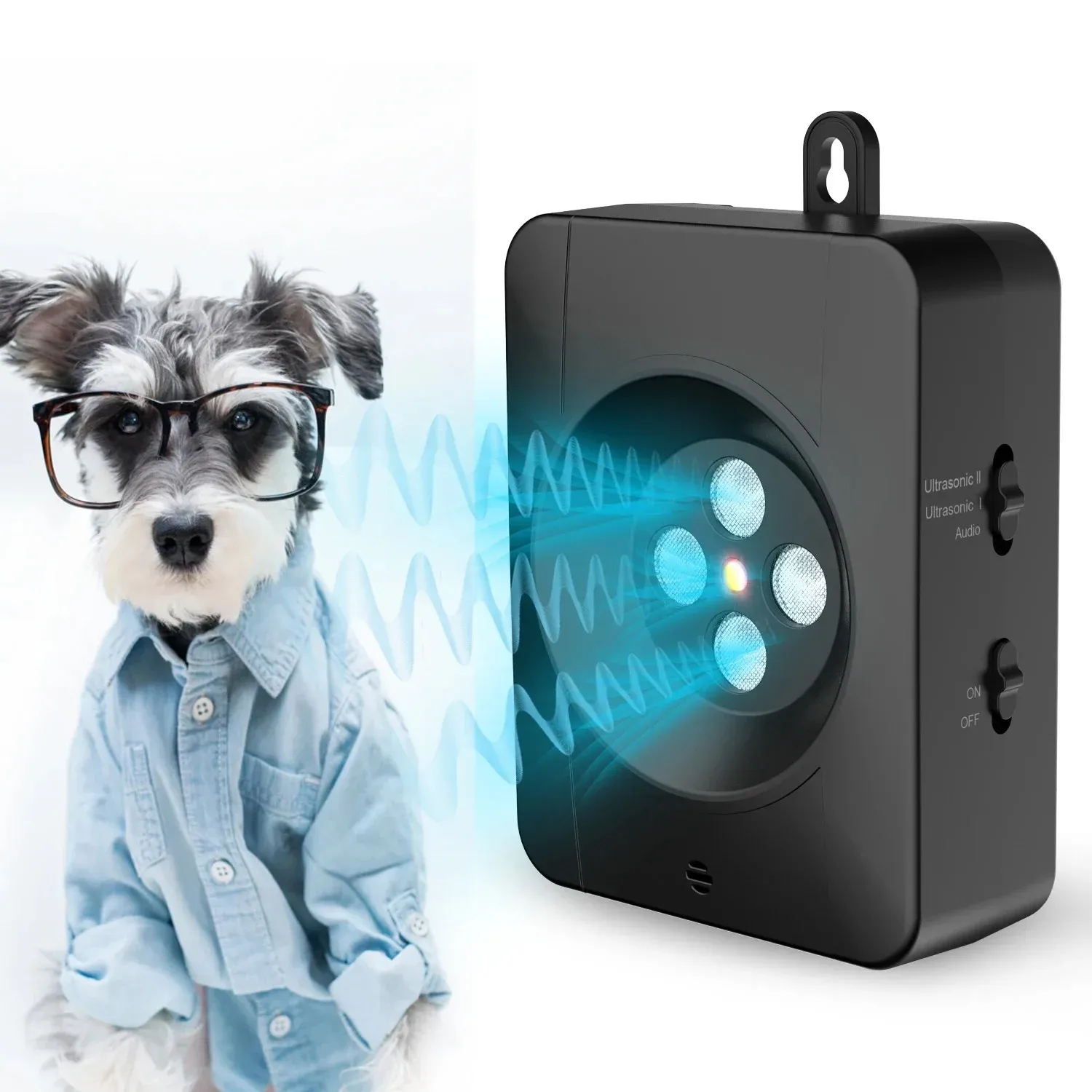 Dissuasif anti-aboyer, dispositifs de contrôle des aboiements pour chiens avec 3 modes, dissuasion à aboiement à chiens ultrasoniques rechargeables, sans danger pour les chiens