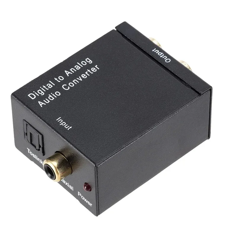 Novo conversor de áudio digital a analógico coaxcoaxialtoSlink óptico digital para o amplificador de adaptador de conversor de áudio RCA L/R analógico para digital para