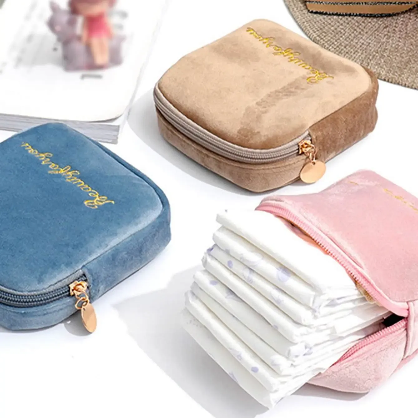 Bolsas 1pcmultifunctional Pattern Sanity Bags Bags reutilizáveis Organizador de armazenamento de guardana