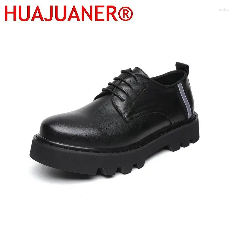 Chaussures décontractées hommes formels oxfords printemps automne robe de mariée de marque pu en cuir chaussure noire plate-forme de conception masculine