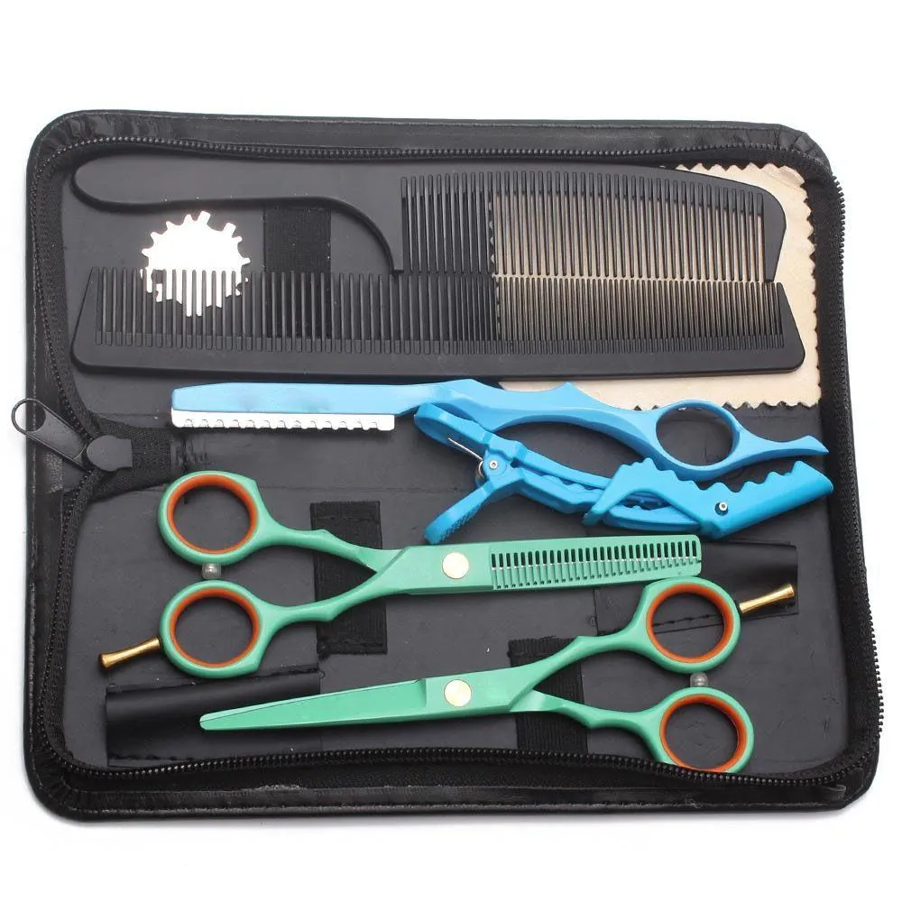 Hårsax Nyaste skärdräkt 5.5 6 440C tunnare Shears Barber Makas Frisör Razor Professional Set Drop Delivery Products C DHEPZ