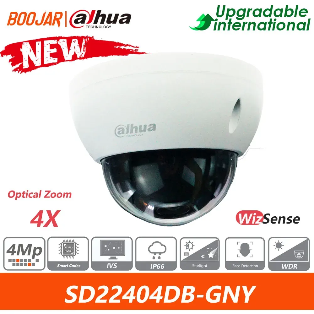 렌즈 DAHUA 원래 SD22404DBGNY 4MP 4X Starlight Wizsense 네트워크 PTZ 카메라 지원 얼굴 감지 IV (주변 보호)