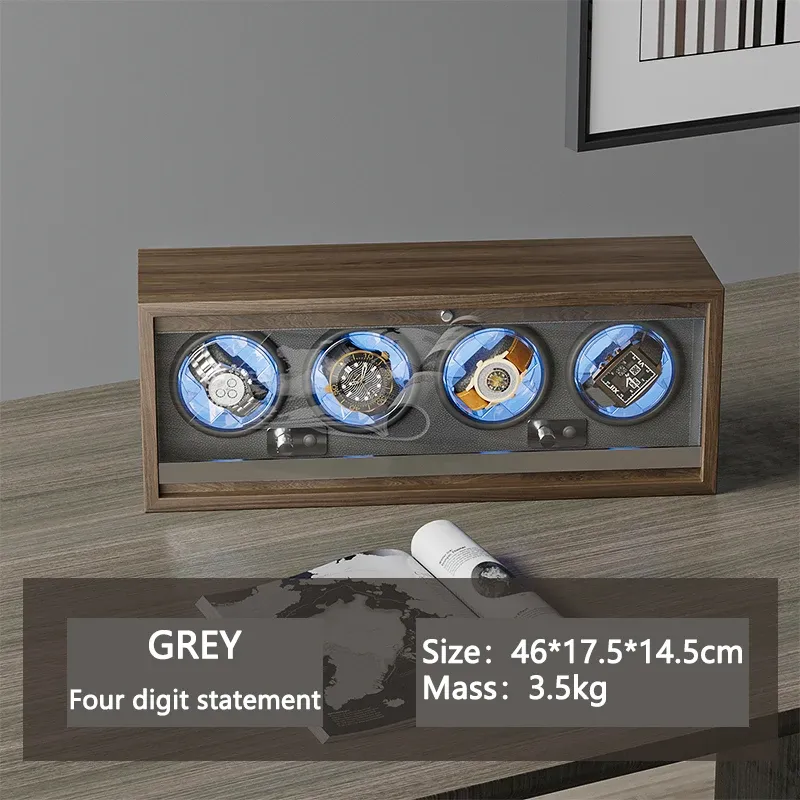 Kits Boîte de surendeur de montre en bois de luxe en bois de luxe USB Power Watch Condente pour les montres mécaniques