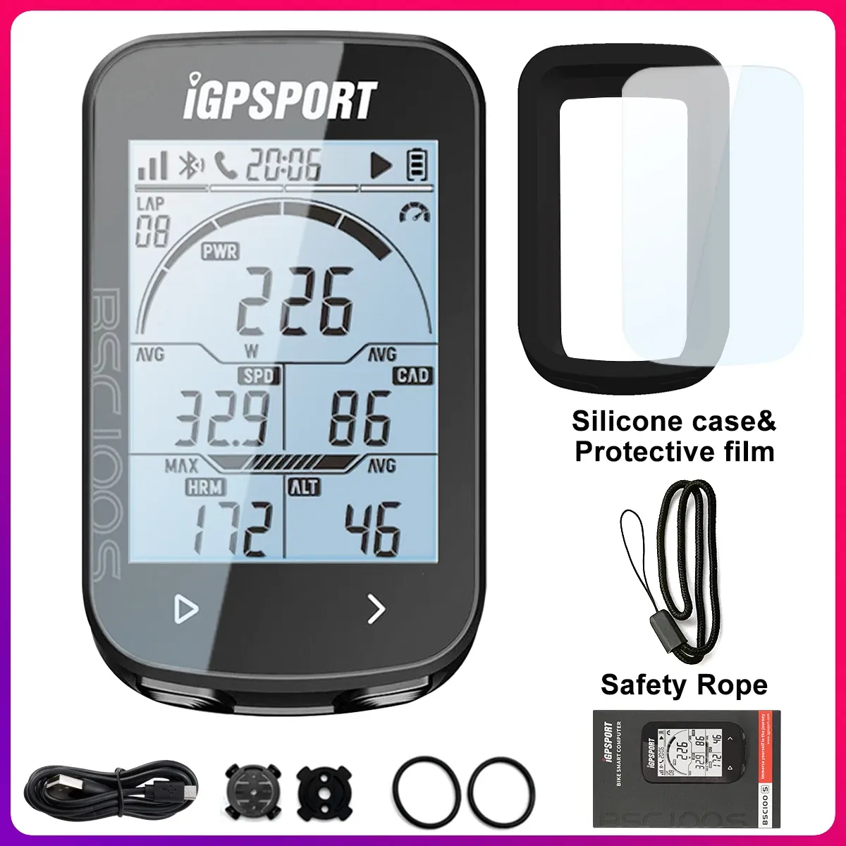 Ordinateurs IGPSPORT IGS10S BSC100S MTB Bicycle GPS GPS Anthant Ant Imperpation de Speed Methet Wireless Wireless Bike Digital Stopwatch Accessoires