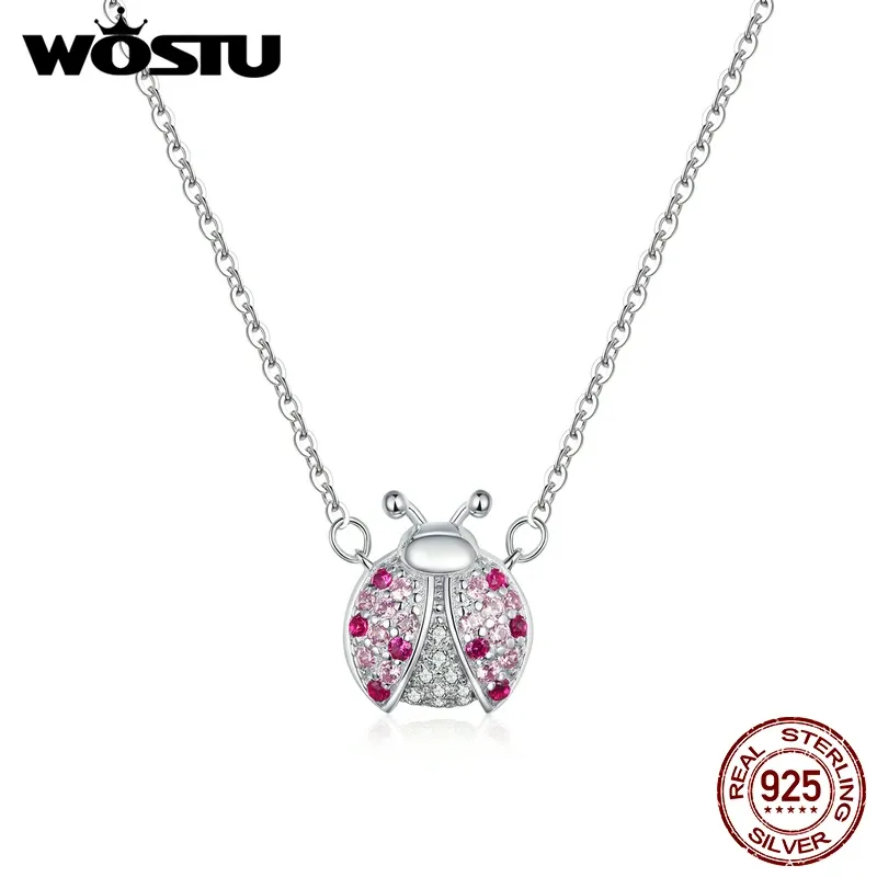 Colliers Vente chaude Collier Collier Wostu High Quality 100% 925 STERLING Silver Rose Cumbic Zirconia Collier Silver Jewelry CQN400