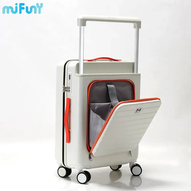 Luggage MIFUNY Back Open Cover Travel Suitcase Trolley Cabin Luggage Carry on Luggage with Wheels Rolling Boarding Box Cosmetic Trolley