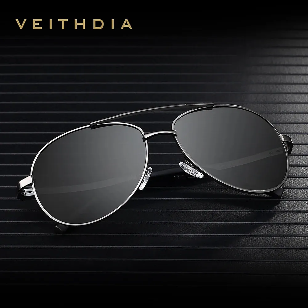 Veithdia Polarizzato UV400 Omperi da sole Protezione da sole Designer Goggle Fashion Classic Glassici da sole Outdoor Driving per maschio VT1306 240409