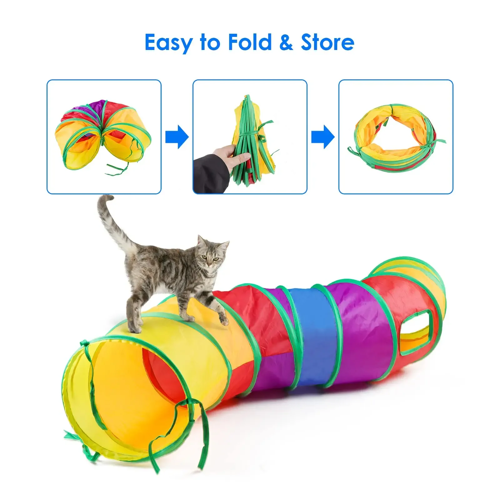 Toys Cat Tunnel Sshape Cat Tunnel Pet Tube Complapbable Играйте игрушечные крытые игрушки на открытом воздухе для упражнений с укрытием тренировок и бега