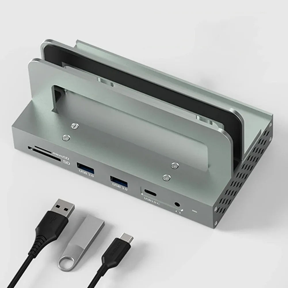 Станции USB 2.0 Shunt Hub Extension HDMIC -совместимая док -станция с силовым адаптером Hub Quick Charger USB Hub Audio Gack для Mac Mini