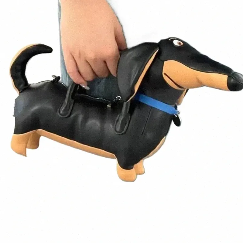 Lindo Bolso De Forma De Perro Dachshund: Bolsas Cruzadas De Cuero