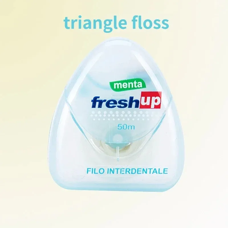 Taşınabilir 50m Mikro Balmumu Floss Interdental Fırça Dişleri Çubuk Kürek Kukla Tür Floss Oral Hijyen Temiz Tel Toptan Satış