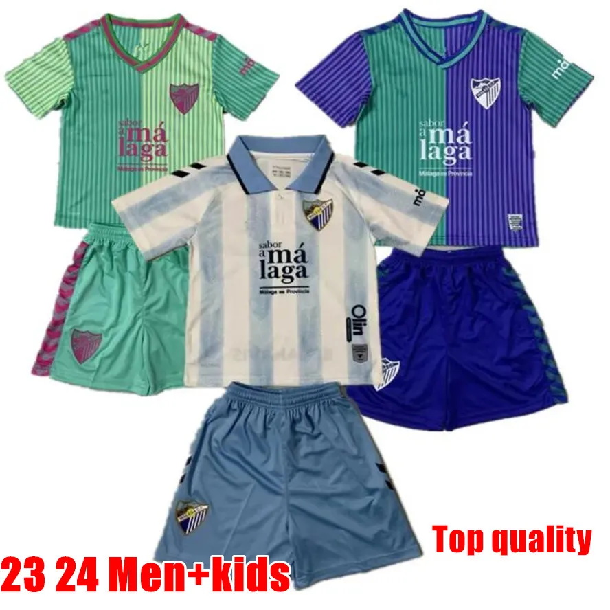 2024 Malaga Soccer Jerseys 23 24 away JUANPI Luis Munoz Febas ADRIAN Football Shirt Burgos Casas Juankar camiseta de fUtbol Juande Febas Uniforms men kids kit top