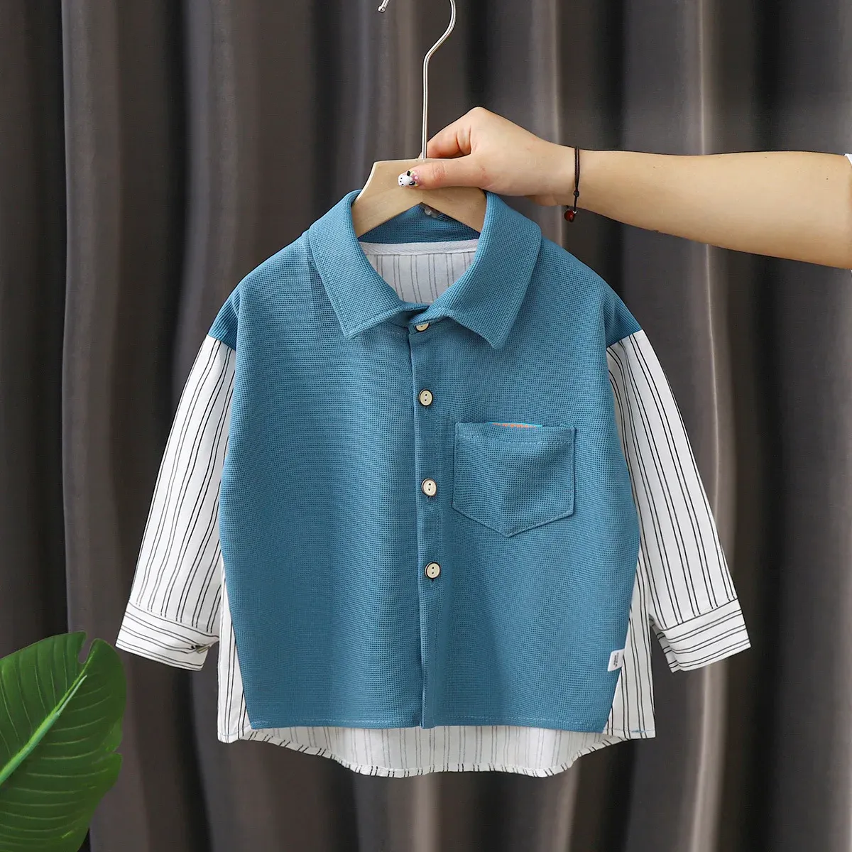 Polos Boys' Patchwork Shirts Spring Autumn School Uniforms Polo Shirts for Kids Children Blouse Baby Tees Toddler Outerwear Clothing